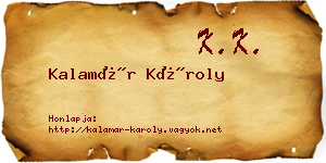 Kalamár Károly névjegykártya